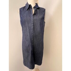 Sandro Sportswear Denim Mini‎ Dress Women's Size 10 Sleeveless Zip Front No Belt